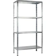 SCHULTE Regalwelt Steckregal Metall 200x100x50 cm silber 4 Böden
