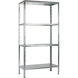 SCHULTE Regalwelt Steckregal Metall 200x100x50 cm silber 4 Böden