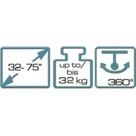 My Wall HT 22 L TV-Standfuß Höhenverstellbar TV Ständer für 32 - 75 Bodenständer, Drehbar, Holzdesign