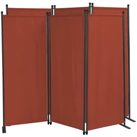 Quick Star 2 Stück) Paravent 3 Teilig 170x165cm Rotorange Balkon Sichtschutz