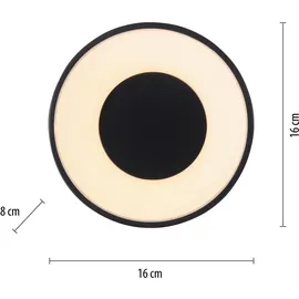 just light. LED-Deckenleuchte Tanika Schwarz Ø16cm, dimmbar