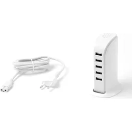 DUDAO Ladegerät 5x USB mit integriertem Netzkabel weiß (A5EU)
