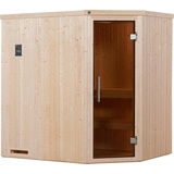 weka Sauna »Varberg«, (Set), 7,5 kW Bio-Ofen mit digitaler Steuerung beige