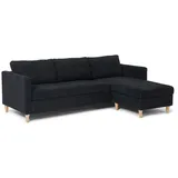 VCM ebuy24 Marino Sofa Ab3, Chaiselongue Rechts oder Links Gewendet in Samt schwarz)