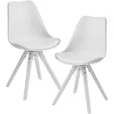 Stuhl 2er-Set. weiß B/H/T: ca. 49x87x52 cm - Weiss