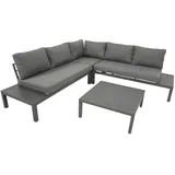 FRG Eck-Lounge Set mit Tisch, Aluminium grau grau