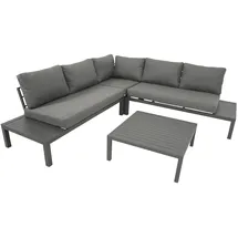 FRG Eck-Lounge Set mit Tisch, Aluminium grau grau