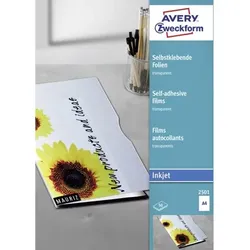 2501 Transparente, selbstklebende Folien, A4, einseitig beschichtet, 50 Bogen