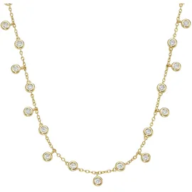 Smart Jewel Collier mit Zirkonia Silber 925 goldfarben