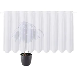 Gerster Scheibengardine GERSTER "Delia", weiß, B:200cm H:90cm, Polyester, Gardinen, Unifarbener Panneau mit Schneideleiste