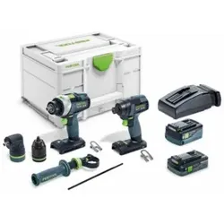 Festool Akku-Schrauber- und Bohrer-Set TID 18 5,0/4,0-Set TPC 18/4