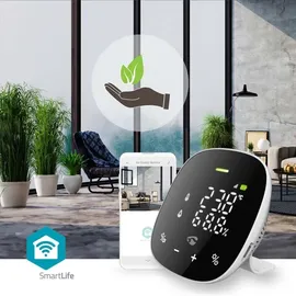 Nedis SmartLife Luftqualitätsmonitor mit Display, Luftgütesensor (WIFISA20CBK)