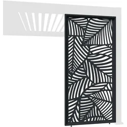 Weide Dekorative Wand für Weide Pergola | Blattdesign anthrazit | aus Aluminium