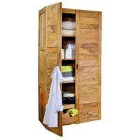 Massivmoebel24 Kleiderschrank Sheesham 96x61x200 braun NATURE BROWN 501