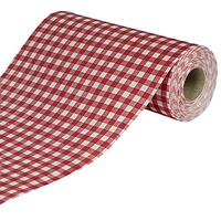 Sensalux italienische Landhaus Tischdecke, Tischdeckenrollen, Karo, rot-weiß kariert, 30cm x 25m