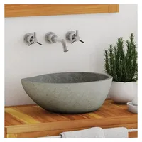 vidaXL Flussstein Oval Waschbecken 37-46 x 29-36 cm 146213