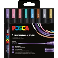 Posca 182557 - POSCA Marker sæt PC-5M, 8 ass. Metallic Farver