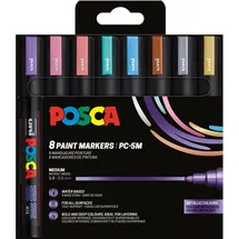 Posca 182557 - POSCA Marker sæt PC-5M, 8 ass. Metallic Farver