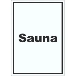 Sauna Aufkleber mit Text Erholung Entspannung hochkant A9 (37x52mm)