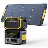 VTOMAN FlashSpeed 1500 Tragbare Powerstation 3096Wh - 1500W(Spitze 3000W) Solar Generatoren Paket (Inklusive Zusatzbatterie & 400W Solarpanel), LiFePO4 Batterie 12 Ausgangsport für Notstrom, Camping