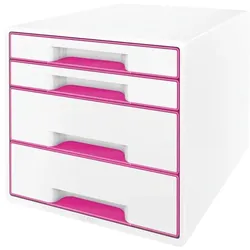 LEITZ Schubladenboxen WOW CUBE, 4 Schubladen, pink