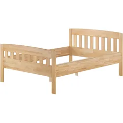 Erst-Holz Stabiles Buchen-Doppelbett in zeitlosem Stil 140x200 mit wählbarem Zubehör V-60.76-14Federholzrahmen inkl.