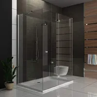 Alpenberger Duschkabine U Form | Duschkabine 3 Seitig Duschabtrennung mit Antikalk | Komplettdusche aus ESG Sicherheitsglas | Glasdusche mit Pendel...