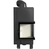 Kamineinsatz aus Stahl KRATKI MBN rechts 8 kW Ø 200 gebogenes Glas - Schwarz