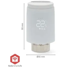Nedis Heizkörpersteuerung Zigbee 3,0 Batteriebetrieben LED Android IOS