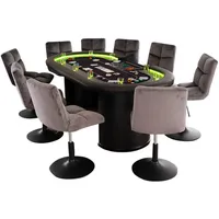 Home Deluxe Pokertisch inkl. Pokerkoffer und 8 Stühlen LAS VEGAS - Für 9 Personen