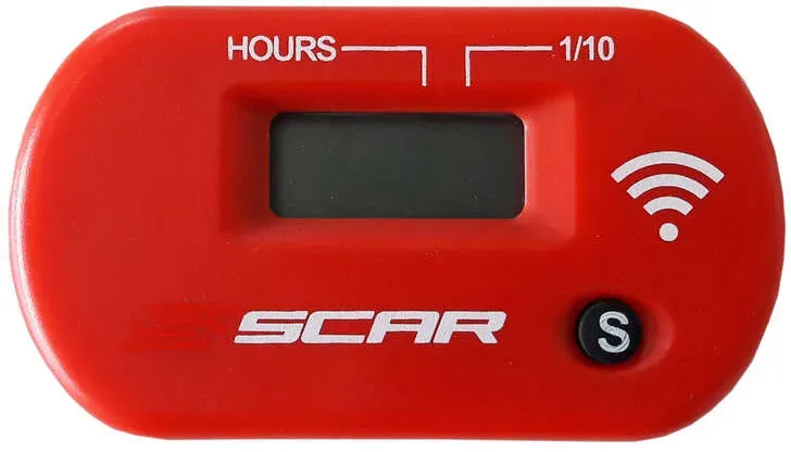 SCAR Draadloze urenteller met rood klittenband