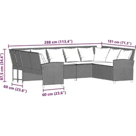 vidaXL Gartensofa mit Kissen schwarz