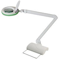 Lumeno Lupenlampe 721X LED-Lupenleuchte, 127 mm Echtglaslinse, LED fest integriert, Kaltweiß, 6500 K grün
