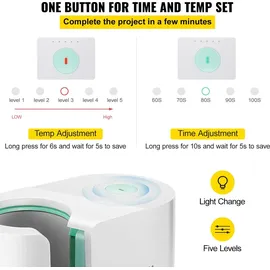 Vevor Tassen Presse Maschine 280 W, Automatische Becherpresse 11–15 Unzen Weiß, Sublimationspresse aus ABS & Silikon & Teflon, DIY Transferpresse Becher Max. 200 °C, Zeitbereich 0-100 s, 2,6 kg