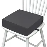 Sitzerhöhung Stuhl Kind, 10cm Sitzerhöhung Kinder Stuhl mit 2 Verstärkungsbändern, PU Waschbar Zerlegbar, für Reisen, Haus, Schule, Camping (Grau)