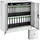 Tectake Büroschrank Stahl 90 x 40 x 90 cm grau abschließbar