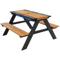 ML-Design Kindersitzgarnitur Outdoor, mit Spielwannen Naturbraun, Holz