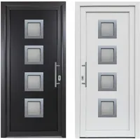 kuporta Kunststoff Haustür Außentür Eingangstür Kellertür Nebeneingangstür Tür 2 - 108 x 200 cm - außen anthrazit / innen weiß