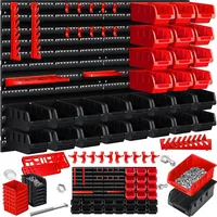 Masko MASKO® Wandregal + Stapelboxen + Werkzeughalter 45 tlg