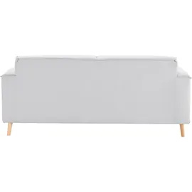 Home Affaire 2,5-Sitzer HOME AFFAIRE "Janek Scandic Design, elegant und zeitlos", grau (hellgrau), B:193cm H:81cm T:90cm, Struktur fein ( 100% Polyester);Struktur weich (92% Polyester, 8% Nylon);Struktur fein ( 100% Polyester), Sofas, mit Federkern und Keder in