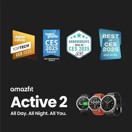 Amazfit Active 2 schwarzes Sport-Silikon