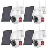 Avylet Überwachungskamera 2K 3MP Überwachungskamera Aussen Akku Solar mit Farbnachtsicht (Aussen, Außenkamera, Außen, Außenbereich, Kamera Überwachung Aussen WLAN Outdoor kabellos Solarpanel, 4-tlg., Personen-/Bewegungserkennung Zwei-Wege-Audio IP65 Wasserdicht, solar Kamera Überwachung außen Kabellose WLAN IP Kamera Outdoor) weiß
