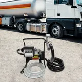 Chynalys Dieselpumpe, Dieselpumpe Selbstansaugend, Elektrische Selbstansaugende Ölpumpe, Mobile Tankstellen 45L/min mit Schläuchen und Zapfpistole, Autowaschpumpe, Kraftstoffpumpe mit Digitalem Zähler