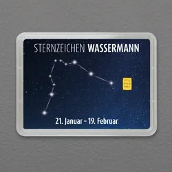 Goldbarren 05g Sternzeichen: Wassermann (Flip)
