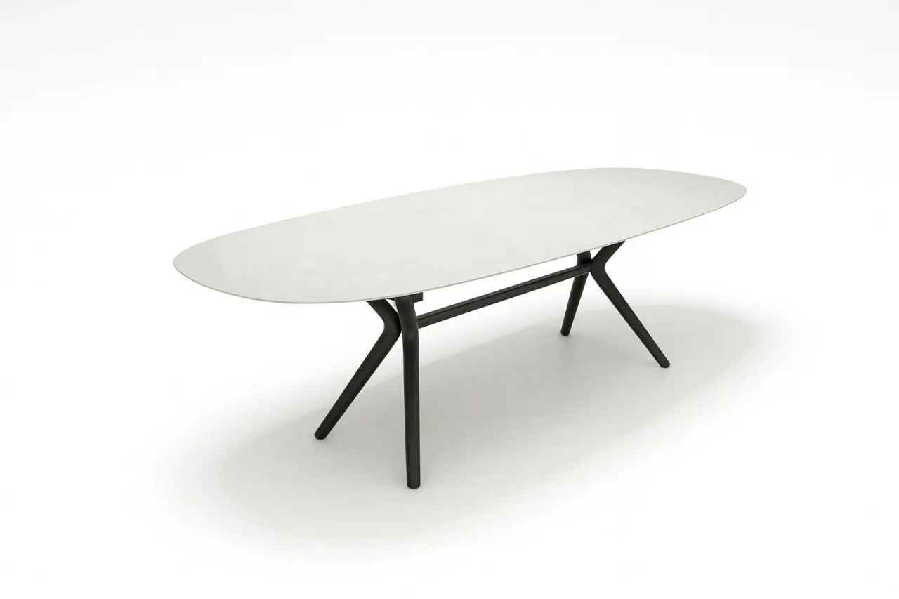 Tisch Atlas Reh anthrazit oval - Dekton ceppo