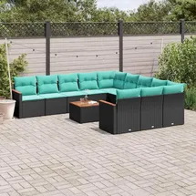 vidaXL Gartensofa-Set 12-tlg. schwarz