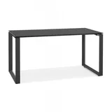 Gerader Designer-Schreibtisch BAKUS  Der gerade Schreibtisch im BAKUS-Design aus Glas und schwarzem Metall – 160 x 80 cm – verleiht  Kadima Design