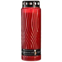 Viana Grabkerze Grabkerze Rot Schwarz 10 Tage Brenndauer Blüten-Design 27cm