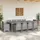 vidaXL 11-tlg. Garten-Essgruppe Hellgrau Poly Rattan