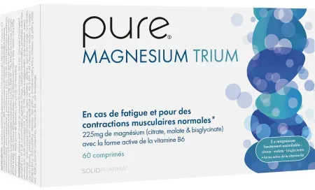 Pure Magnesium Trium 225g Magnesium Mit Der Aktiven Form Von Vitamin B6 60 Tabletten